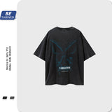 Men's Spring and Summer Large Size Top Loose Short Sleeve Casual Retro Sports T-shirt Men Top