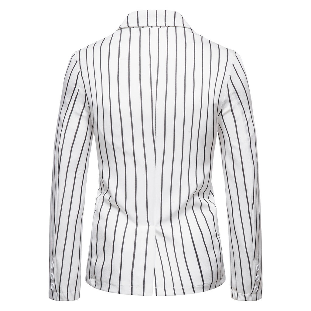 Men's Fall plus Size Suit Jacket Fashionable Striped Two-Button Single Western Jacket Men Winter Outfit