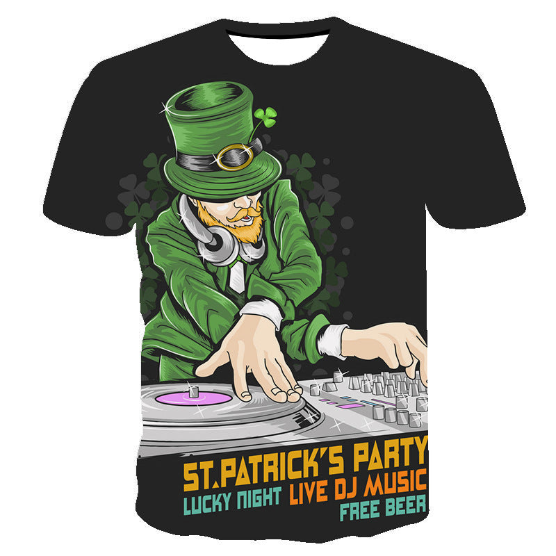 Saint Patrick's Day Closing Holiday Sweatshirt Digital 3D Printed Leisure Pullover T-shirt Men