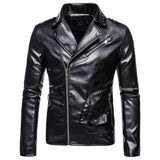 Men's Autumn plus Size Men's Lapel Men's Motorcycle Leather Jacket PU Leather Jacket Coat Men Winter Outfit Casual Fashion