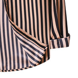 Men's Striped Long Sleeve Youth Fashion Business Casual Lining Large Size Retro Sports Men Shirt