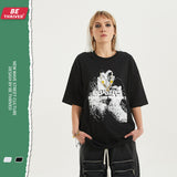 Men's Summer Short Sleeve Large Size Retro Sports Casual Top Loose T-shirt Men's Men's Top