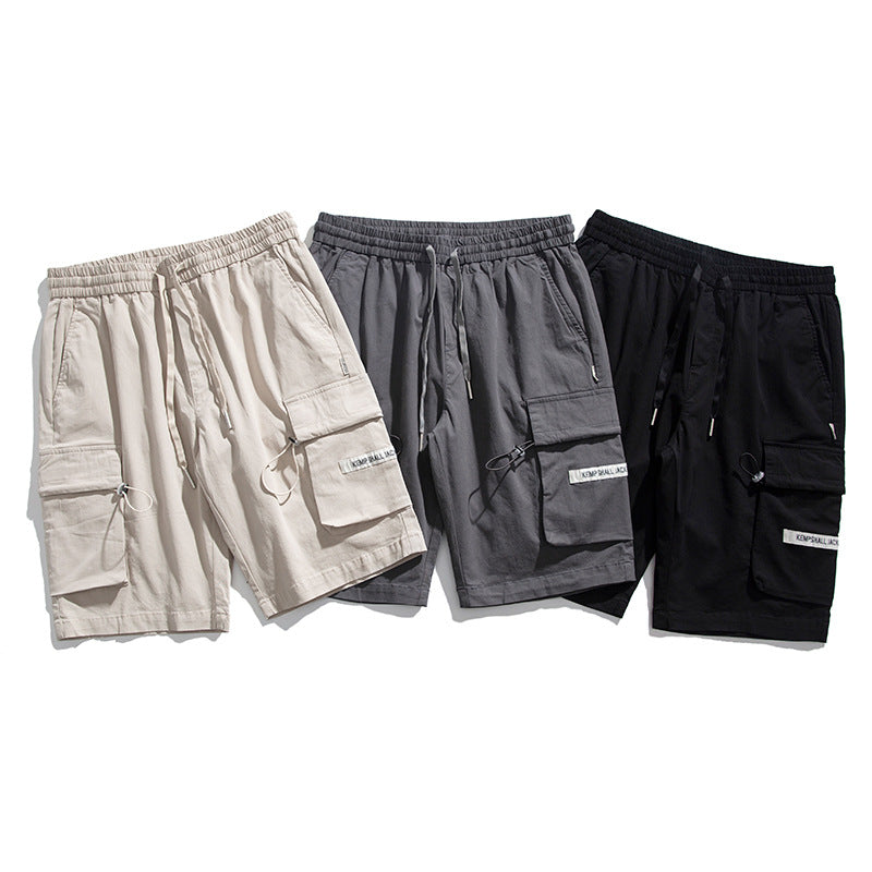 Men Pants Men's Clothes Summer Wear Retro Men's Shorts Casual Loose Two Bags Workwear Fifth Pants Fashion