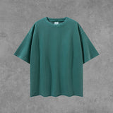 Men's Spring/Summer plus Size Loose Top Retro Sports Short-Sleeved T-shirt Suit Men Top