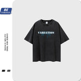 Men's Spring and Summer Large Size Top Loose Short Sleeve Casual Retro Sports T-shirt Men Top