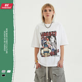 Men's Summer Retro plus Size Loose Top Casual Art Style Short Sleeve T-shirt Men's Top