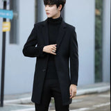 Plaid Peacoat Mens Men's Duster Casual Coat Autumn and Winter Plaid Coat Casual Fashion Mid-Length Men's Top