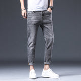 Cropped Pants Men Spring Slim Stretch Gray Jeans Men's Men Jeans