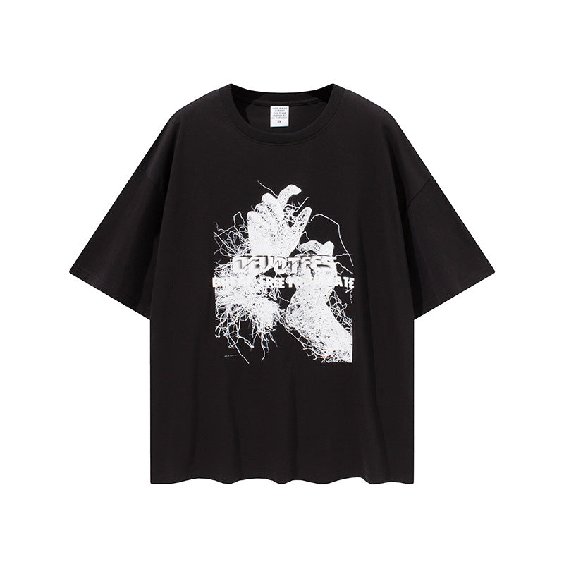 Men's Summer Short Sleeve Large Size Retro Sports Casual Top Loose T-shirt Men's Men's Top