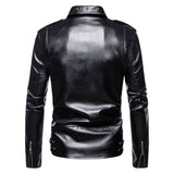 Men's Autumn plus Size Men's Lapel Men's Motorcycle Leather Jacket PU Leather Jacket Coat Men Winter Outfit Casual Fashion