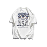 Varsity Jacket for Men Baseball Jackets Short-Sleeved T-shirt Men's Casual Cartoon Baseball Boy Letter Print Loose Sports round Neck