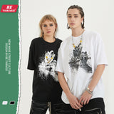 Men's Summer Short Sleeve Large Size Retro Sports Casual Top Loose T-shirt Men's Men's Top