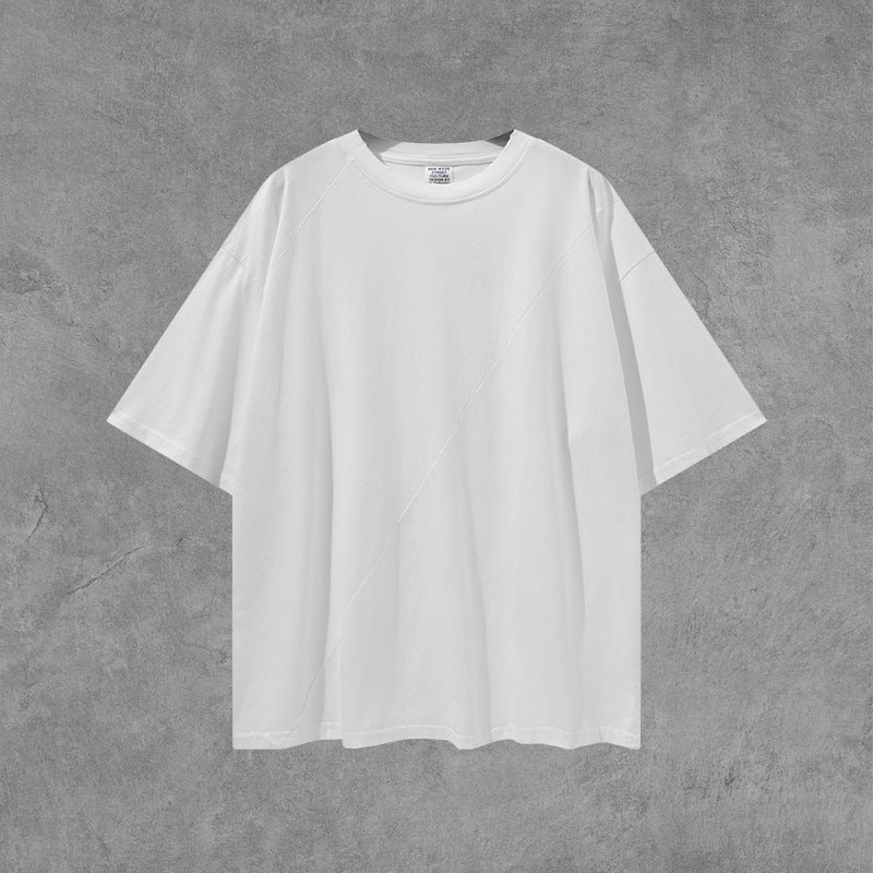 Men's Spring and Summer Short Sleeves Retro Large Size Loose Sports Vest Top T-shirt Men Men Top