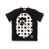 A Ape Print for Kids T Shirt Factory Wholesale 2021ss Boys and Girls Cotton Short Sleeve T-shirt Printing Small and Older Children's Short Sleeve Cute Casual T-shirt