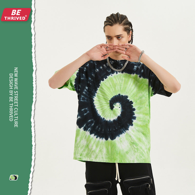 Men's Spring and Summer Vest Large Size Loose Retro Sports Casual Top T-shirt with Short Sleeves Male Infmen Top