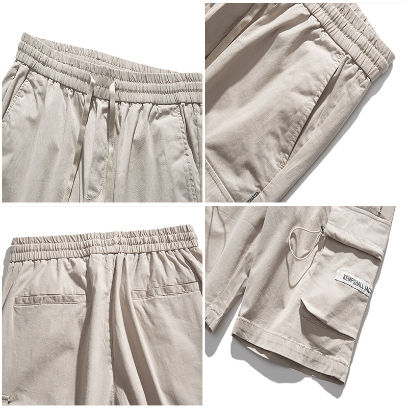 Men Pants Men's Clothes Summer Wear Retro Men's Shorts Casual Loose Two Bags Workwear Fifth Pants Fashion