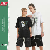 Men's Summer Short Sleeve Large Size Loose Retro Sports Top Coat T-shirt Men Top