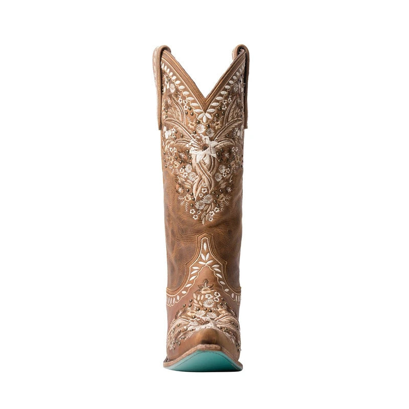 Coachella Ankle Boots Round Toe Brown Viscose Shoes