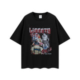 Men's Summer Retro plus Size Loose Top Casual Art Style Short Sleeve T-shirt Men's Top