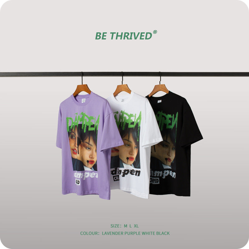 Men's Spring and Summer Large Size Loose Sports Top Casual Short-Sleeved T-shirt Men Top