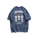 Varsity Jacket for Men Baseball Jackets Short-Sleeved T-shirt Men's Casual Cartoon Baseball Boy Letter Print Loose Sports round Neck