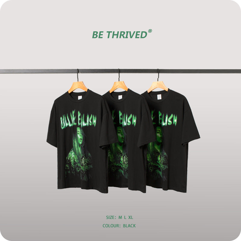 Men's Summer Short Sleeve plus Size Loose Sports Top Casual T-shirt Men's Men's Top