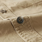 Military Pure Color Pocket Men Short Sleeve Slim Fit Shirt Pilot Cotton Shirts Air Force Shirt Summer Workwear Men's Short-Sleeved Shirt Outdoor Large Size Casual Pure Cotton Shirt Men