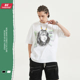 Men's Summer Short Sleeve Large Size Loose Retro Sports Top Coat T-shirt Men Top