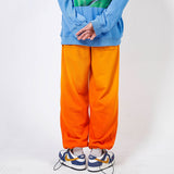 Gradient Color Wide Leg Pants Men's plus Size Retro Sports Trousers Color Matching Drawstring Jogger Pants Trendy Casual Pants Men Pants