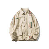 Men's Large Size Sports Retro Spring Jacket Men's Color Matching Workwear Jacket Student Jacket Men's Men Coat