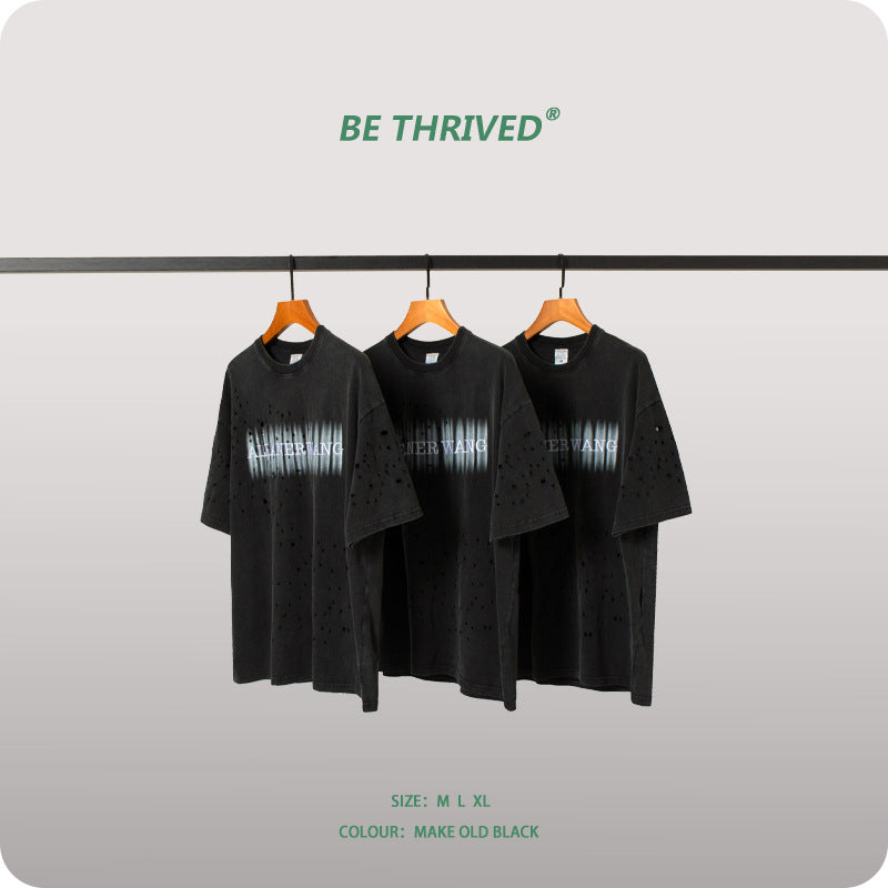 Men's Summer Short Sleeve plus Size Loose Top Retro Sports T-shirt Men Top