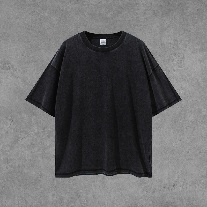 Men's Summer New Patchwork Loose Short-Sleeved Top Sports Casual Retro T-shirt Men's Men's Top