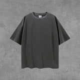 Men's Spring/Summer plus Size Loose Top Retro Sports Short-Sleeved T-shirt Suit Men Top