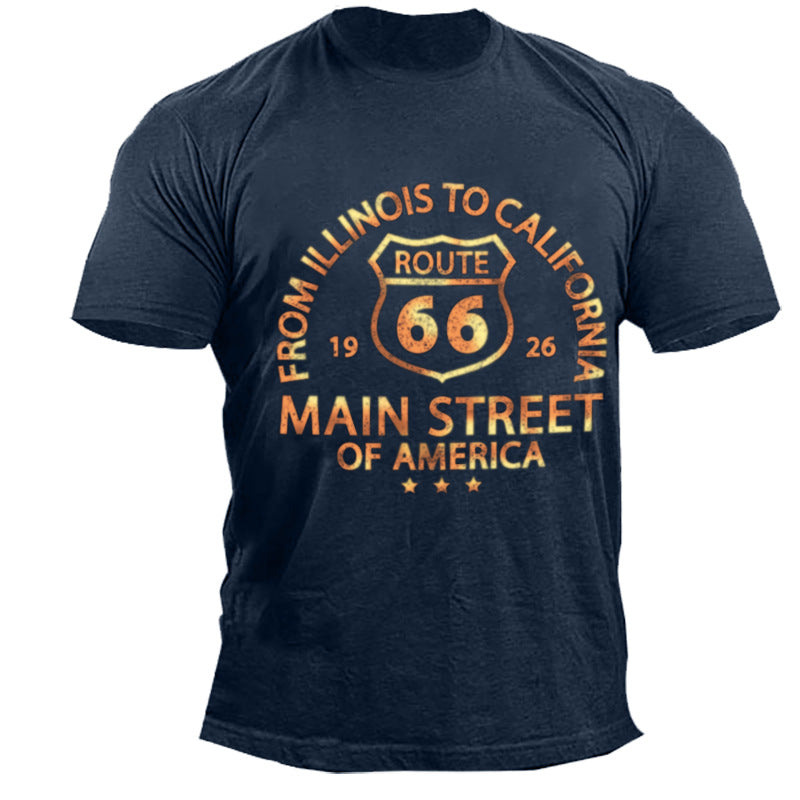 Man T Shirt round Neck Loose Print