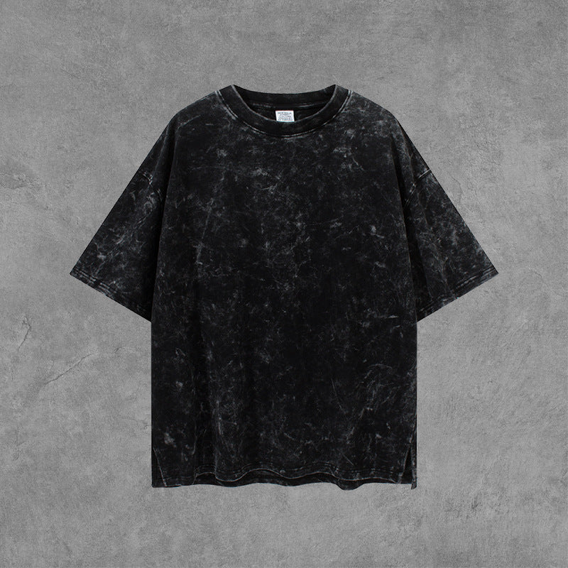 Men's Spring and Summer Large Size Loose Retro Casual Short-Sleeved T-shirt Men Top