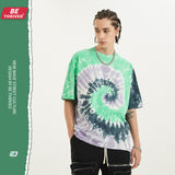 Men's Spring and Summer plus Size Loose Leisure Sports Retro Top T-shirt with Short Sleeves Male Infmen Top