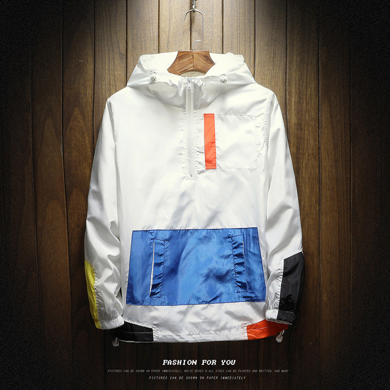 Varsity Jacket for Men Baseball Jackets plus Size Spring Clothes Jacket Men's Fall Men's Clothing Colorblock Hood Pullover Baseball Uniform