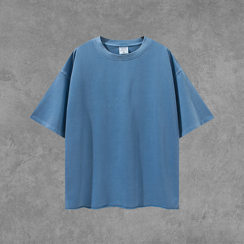 Men's Spring/Summer plus Size Loose Top Retro Sports Short-Sleeved T-shirt Suit Men Top