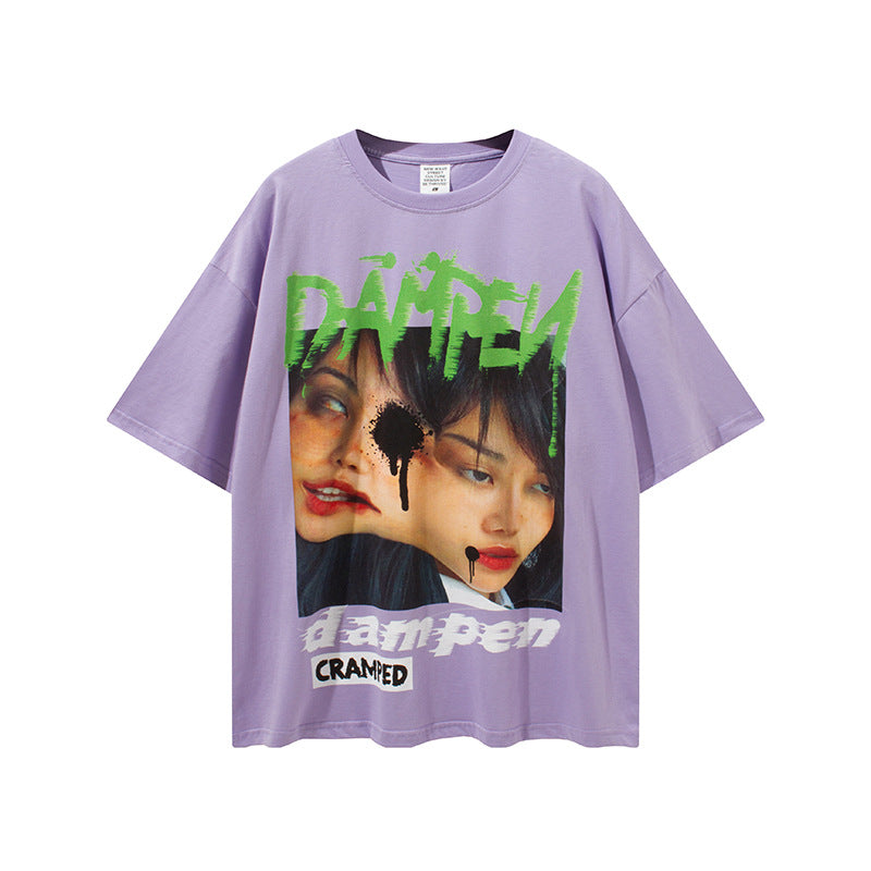 Men's Spring and Summer Large Size Loose Sports Top Casual Short-Sleeved T-shirt Men Top