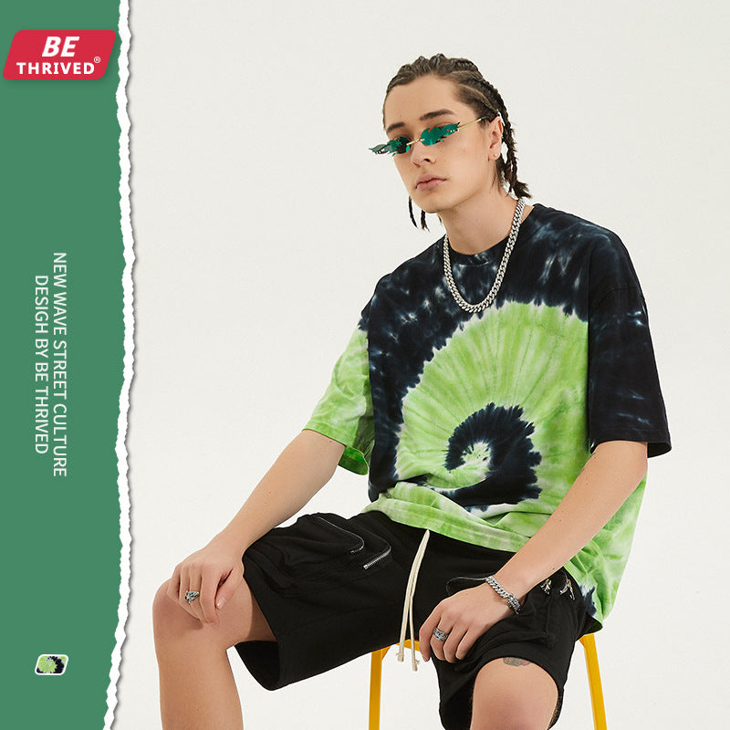 Men's Spring and Summer Vest Large Size Loose Retro Sports Casual Top T-shirt with Short Sleeves Male Infmen Top