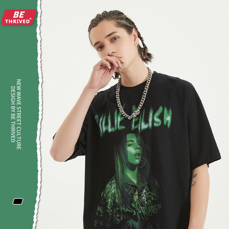 Men's Summer Short Sleeve plus Size Loose Sports Top Casual T-shirt Men's Men's Top