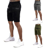 Men Shorts Sports Shorts Summer Men's Pocket Zipper Drawstring Sports Casual Shorts