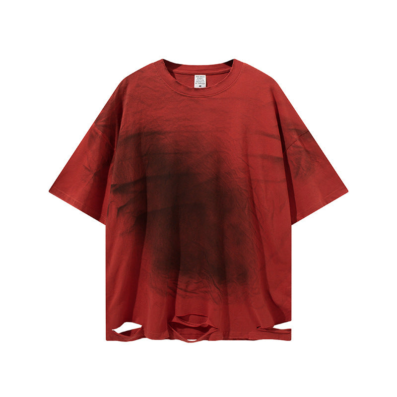 Men's Spring and Summer Short Sleeve plus Size Loose Top Sports Casual Vest T-shirt Men's Top