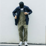 Casual Suspender Trousers Men's Trousers plus Size Retro Sports Trousers Overalls Loose Suspenders Men Denim Overalls