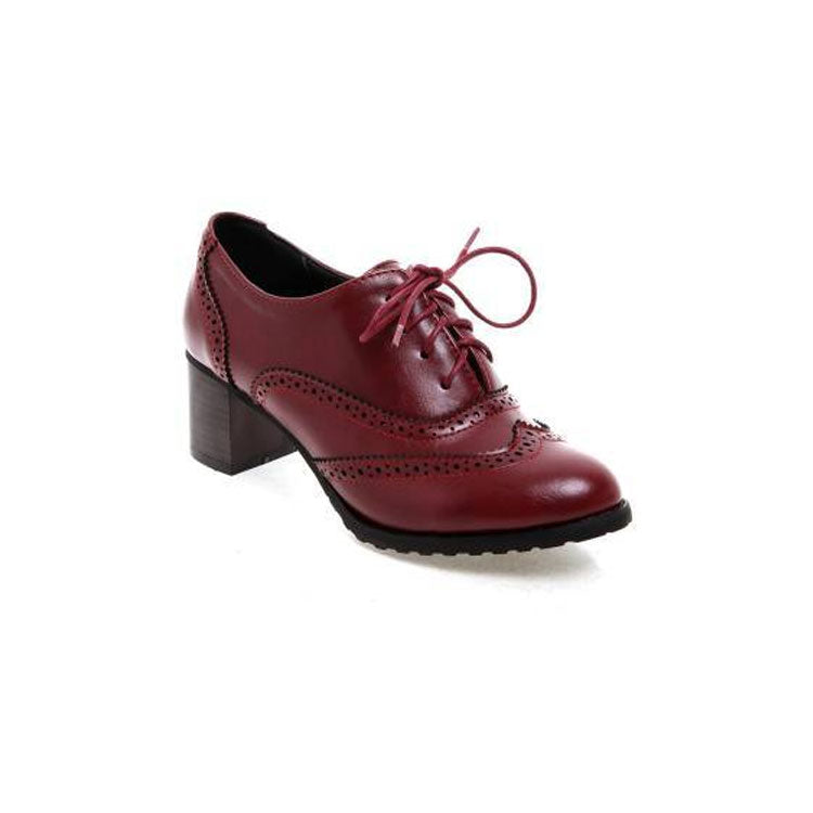 Coachella Festival Boots Mid-Heeled Ankle Boots plus Size Single-Layer Boots Front Lace-up Retro Women's Shoes