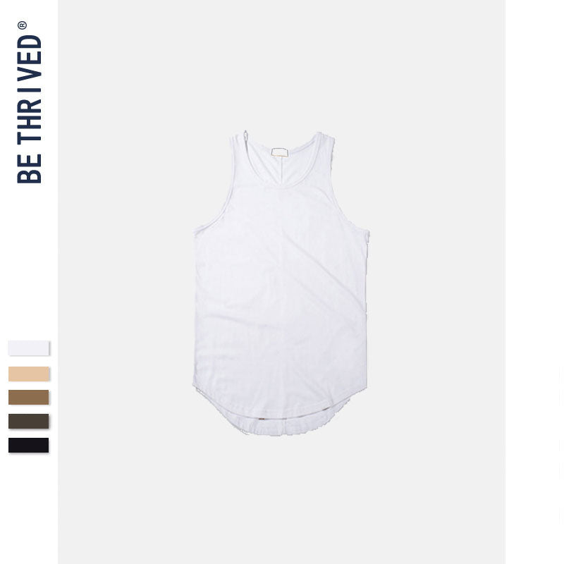 Men's Arc Loose Vest T-shirt Large Size Loose Retro Sports Spring and Summer Men Top