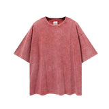 Men's Summer Solid Color Short-Sleeved T-shirt Men's Large Size Loose Retro Sports Top Men's Top