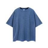 Men's Summer Solid Color Short-Sleeved T-shirt Men's Large Size Loose Retro Sports Top Men's Top
