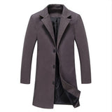 Men's Clothing plus Size Retro Sports Long Solid Color Single-Breasted Trench Coat plus Size Casual Style Coat Men Spring Trench Coat
