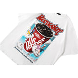 Men T Shirt Summer Casual Tops Coke Cup Printed Short Sleeve T-shirt Men's High Street round Neck Half Sleeve Summer Fashion Brand